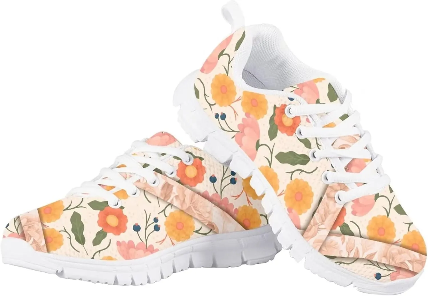 Cute Tennis Shoes for Girls Kids Mesh Running Shoes Lace Up Walking Athletic Sneakers