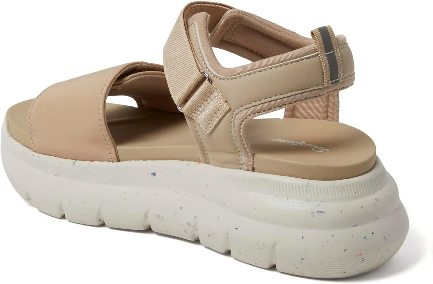 Dearfoams Women's Platform Lightweight Adjustable Odell Wedge Sandal