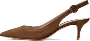 Divanne Slingback Pumps, Women's Pointed Toe Low Heel Sandals Slingback Strap Kitten Heel Pumps Evening Party Wedding Shoes