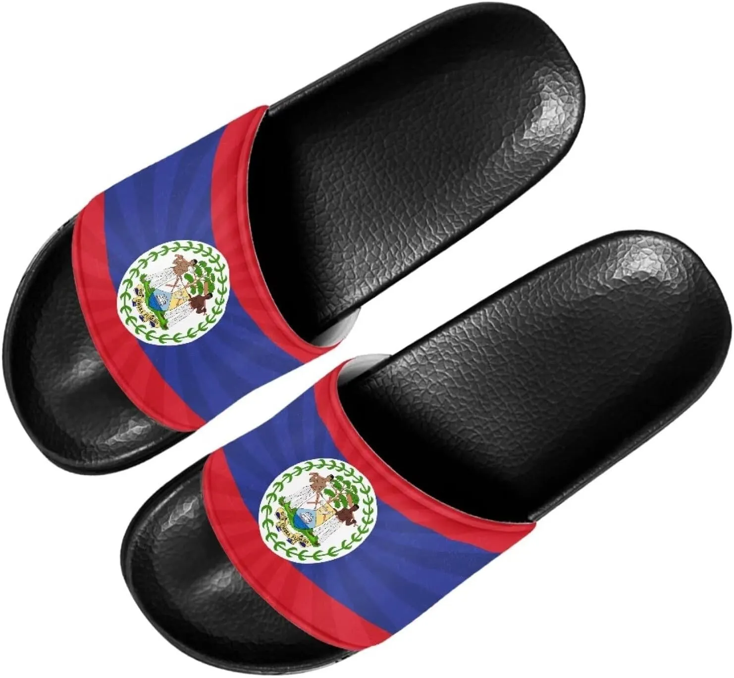 Doojoayie Flag Pattern Summer Slippers for Women Outdoor Open Toe Slide Sandals