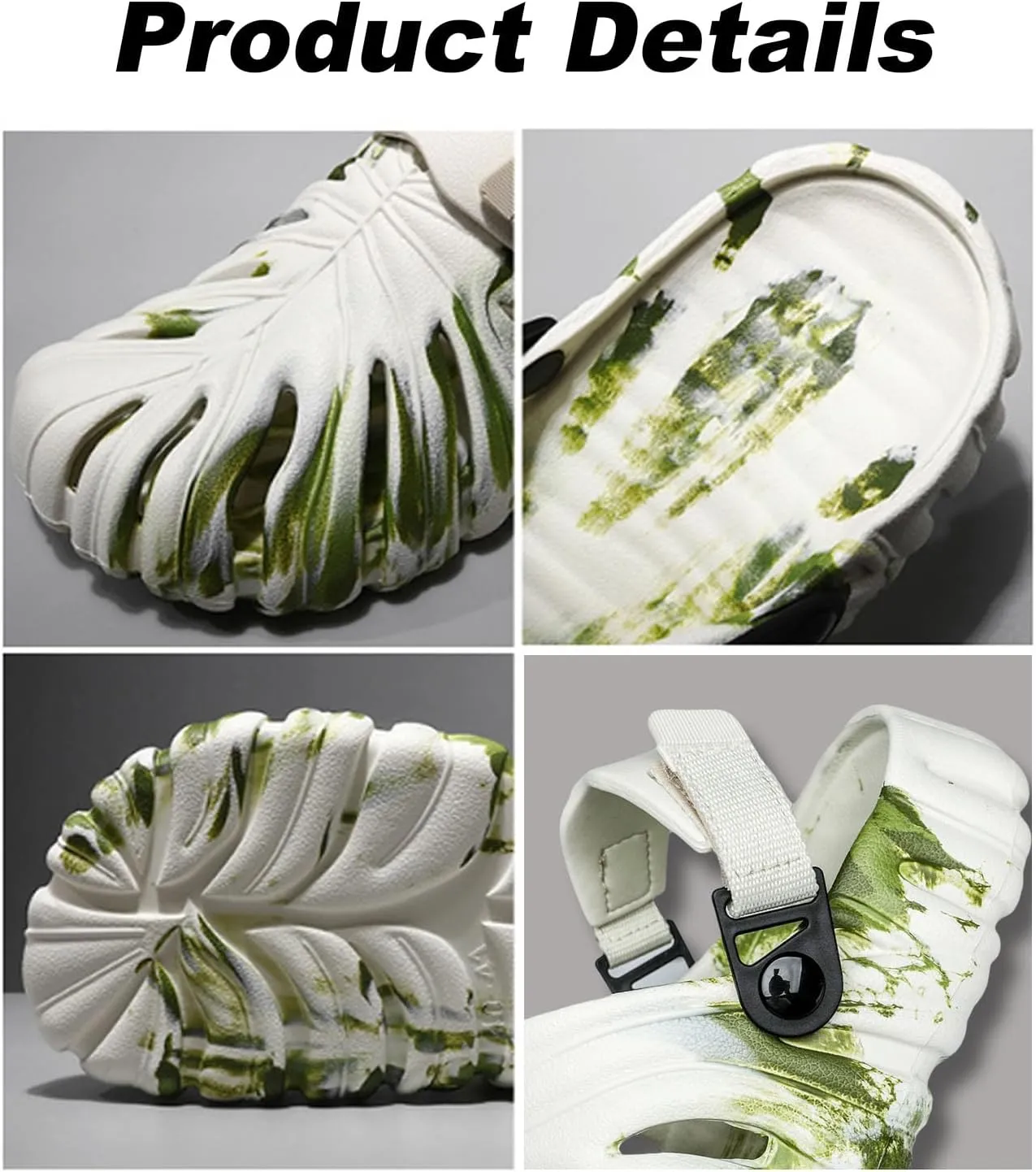 DOTH Monstera Slippers, Monstera Slides, Monstera Slippers for Men Women, Monstera EVA Thick Sole Pillow Slippers Sandals