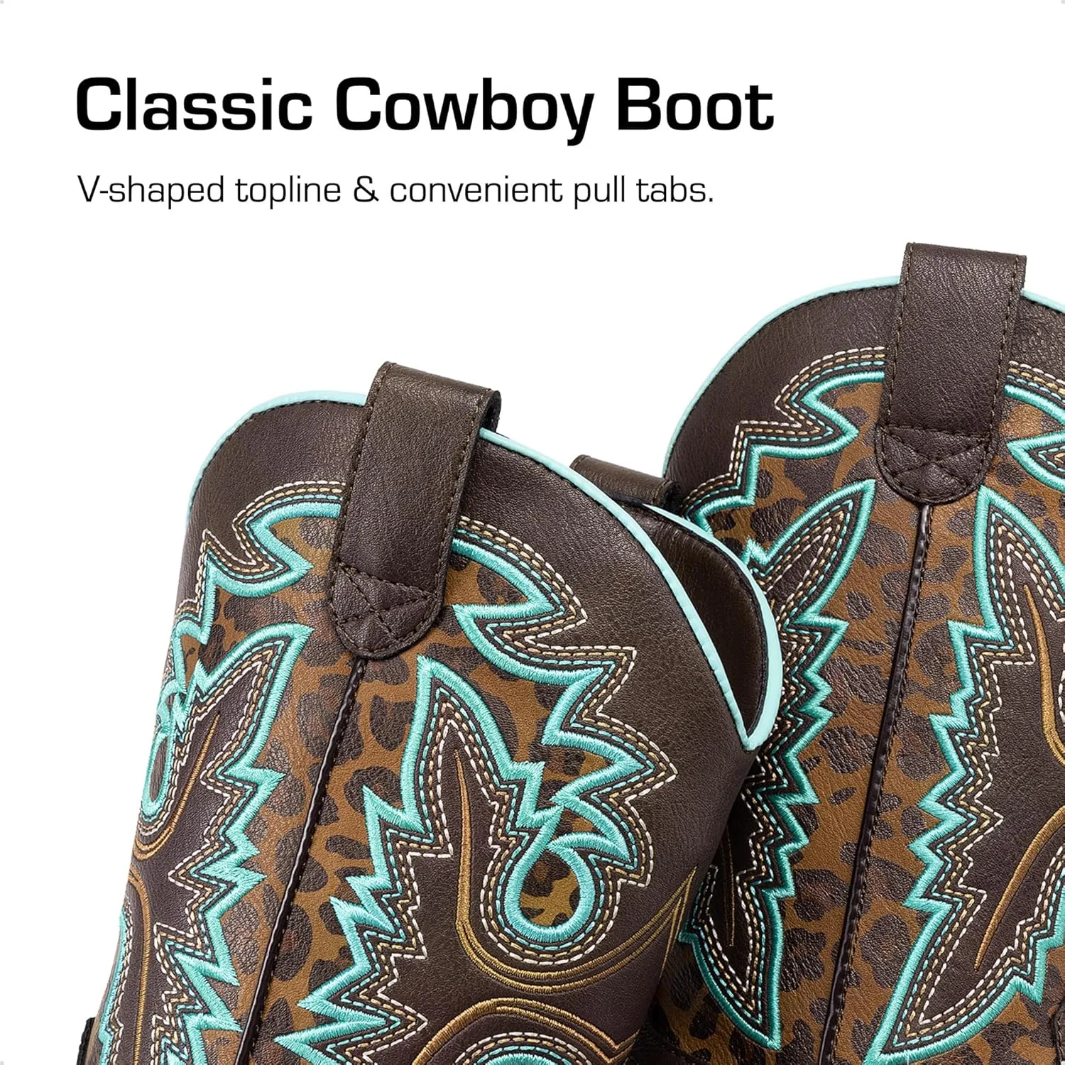 DREAM PAIRS Boys Girls Cowboy Boots Kids Western Square Toe Riding Boots