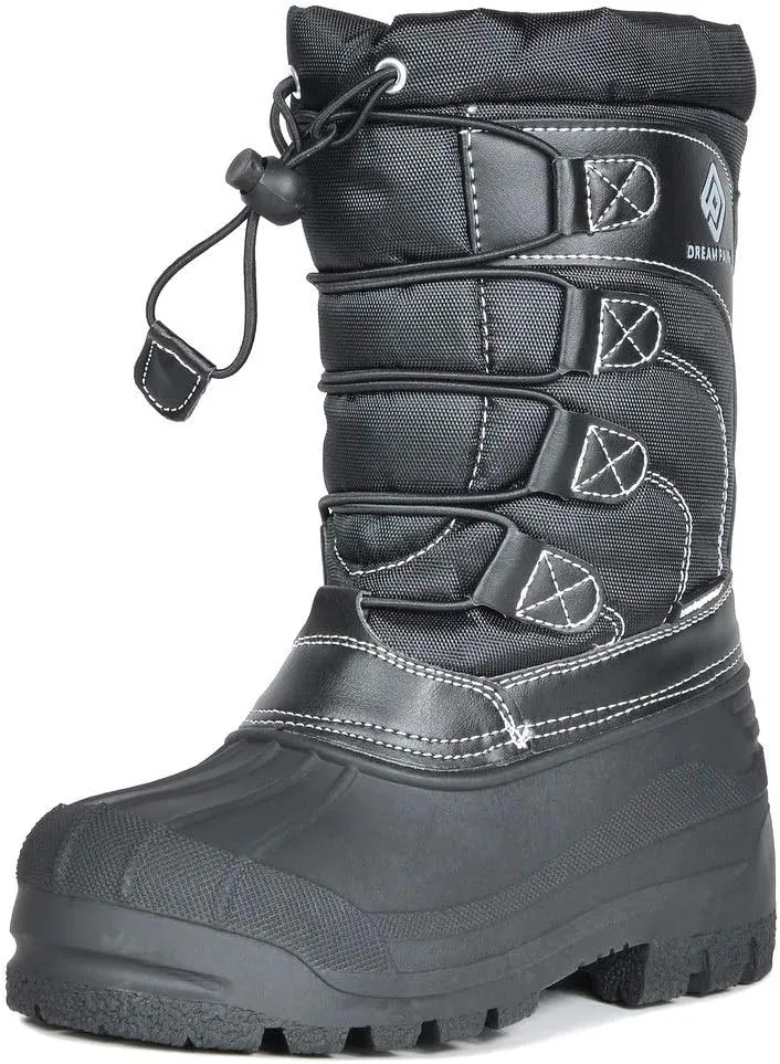 DREAM PAIRS Boys Girls Snow Boots Waterproof Outdoor Warm Cozy Anti-Slip Mid Calf Faux Fur Lining Winter Shoes for Little/Big Kids