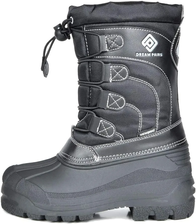 DREAM PAIRS Boys Girls Snow Boots Waterproof Outdoor Warm Cozy Anti-Slip Mid Calf Faux Fur Lining Winter Shoes for Little/Big Kids