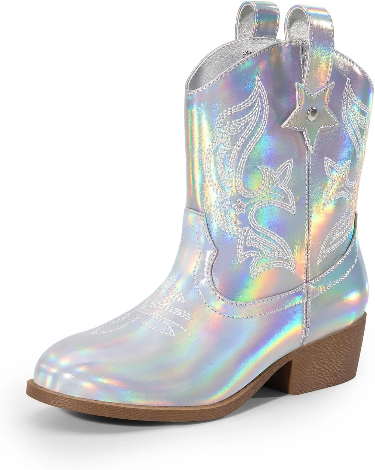 DREAM PAIRS Girls Cowboy Cowgirl Boots 2-in-1 Western Removable Cuff Fold Over Embroidered Fashion Mid Calf Shoes