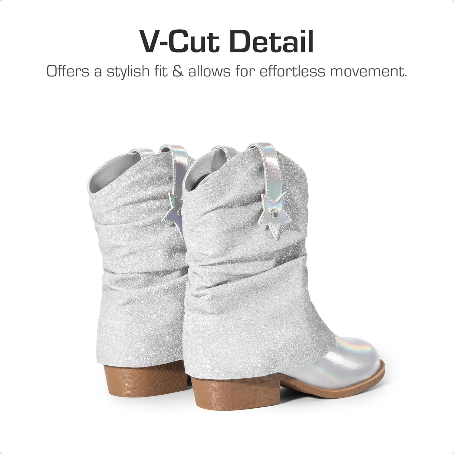 DREAM PAIRS Girls Cowboy Cowgirl Boots 2-in-1 Western Removable Cuff Fold Over Embroidered Fashion Mid Calf Shoes