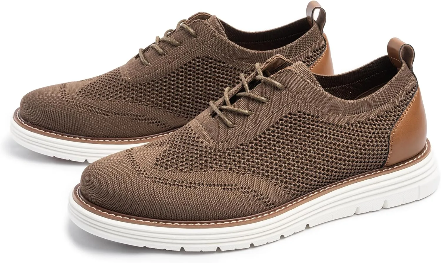 Dress Shoes for Men Sporty Oxfords Dress Sneakers Comfortable Brogue Wingtip Business Casual Shoes, Non Slip Rubber EVA Outsole
