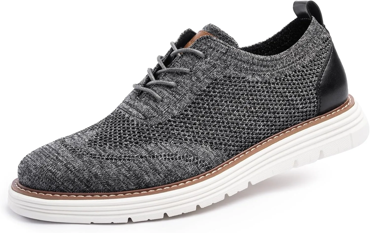 Dress Shoes for Men Sporty Oxfords Dress Sneakers Comfortable Brogue Wingtip Business Casual Shoes, Non Slip Rubber EVA Outsole