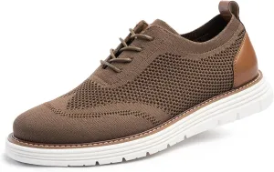 Dress Shoes for Men Sporty Oxfords Dress Sneakers Comfortable Brogue Wingtip Business Casual Shoes, Non Slip Rubber EVA Outsole
