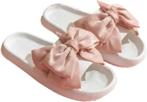 Epsion Women's Cloud Slippers with Bow Cute Open Toe Pillow Slide Sandals Lightweight Non-slip Quick Drying Summer Shoes