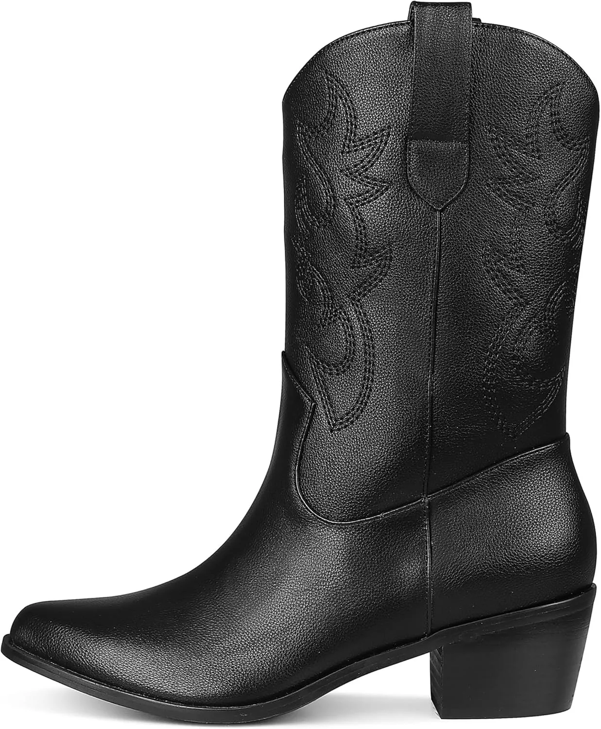 Erocalli Cowgirl Ankle Boot Cowboy boot for women Western Stitched boot Ankle Boots Pointed Toe Short Booties Embroidered Modern Boot with Pull Tabs