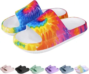 FJWYSANGU Kids Cloud Slides丨Boys Girls Bathroom Shower Sandals丨Open Toe Thick Sole Slip on Slippers丨Summer Non-slip Beach Pool Shoes