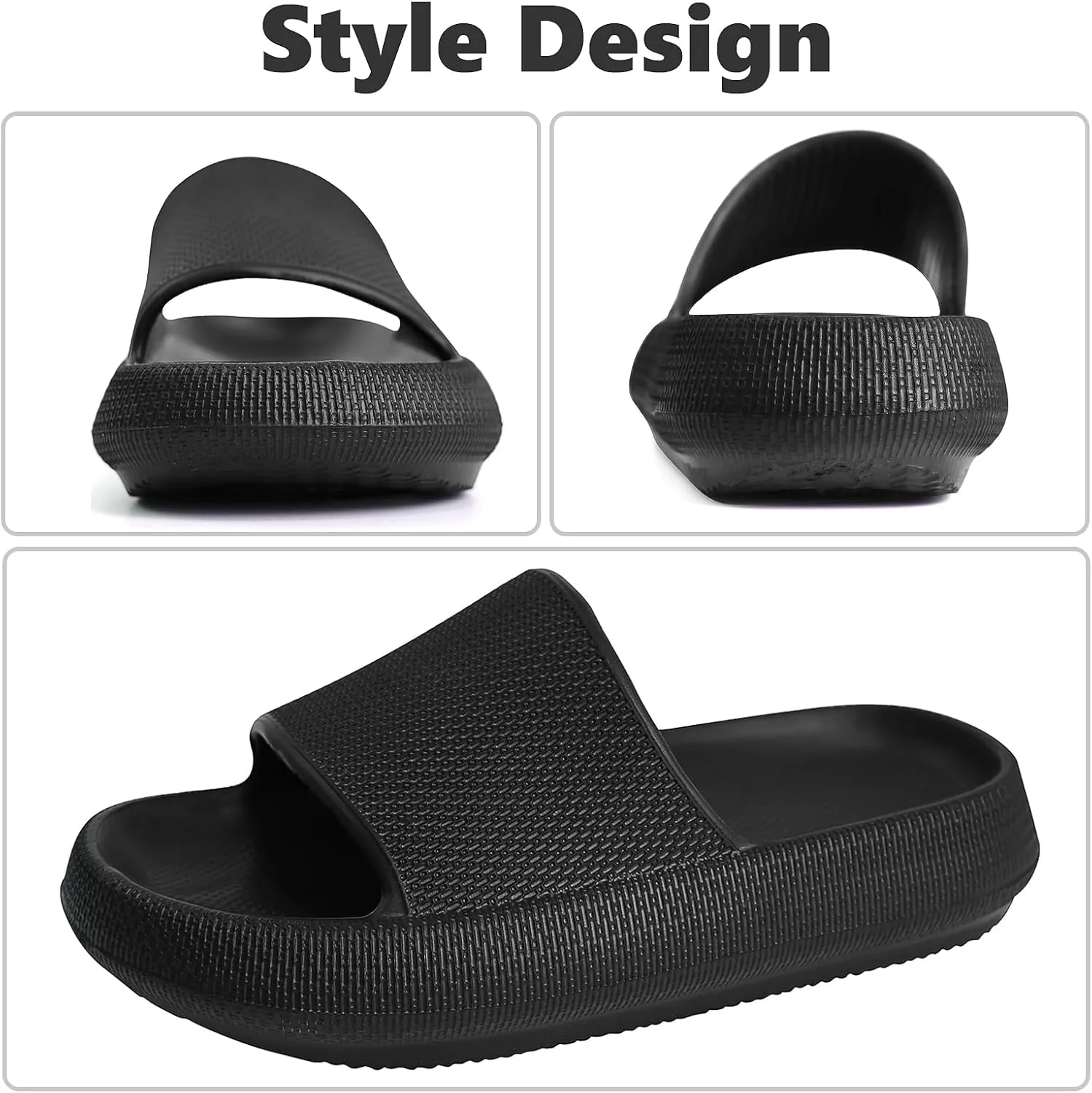 FJWYSANGU Kids Cloud Slides丨Boys Girls Bathroom Shower Sandals丨Open Toe Thick Sole Slip on Slippers丨Summer Non-slip Beach Pool Shoes