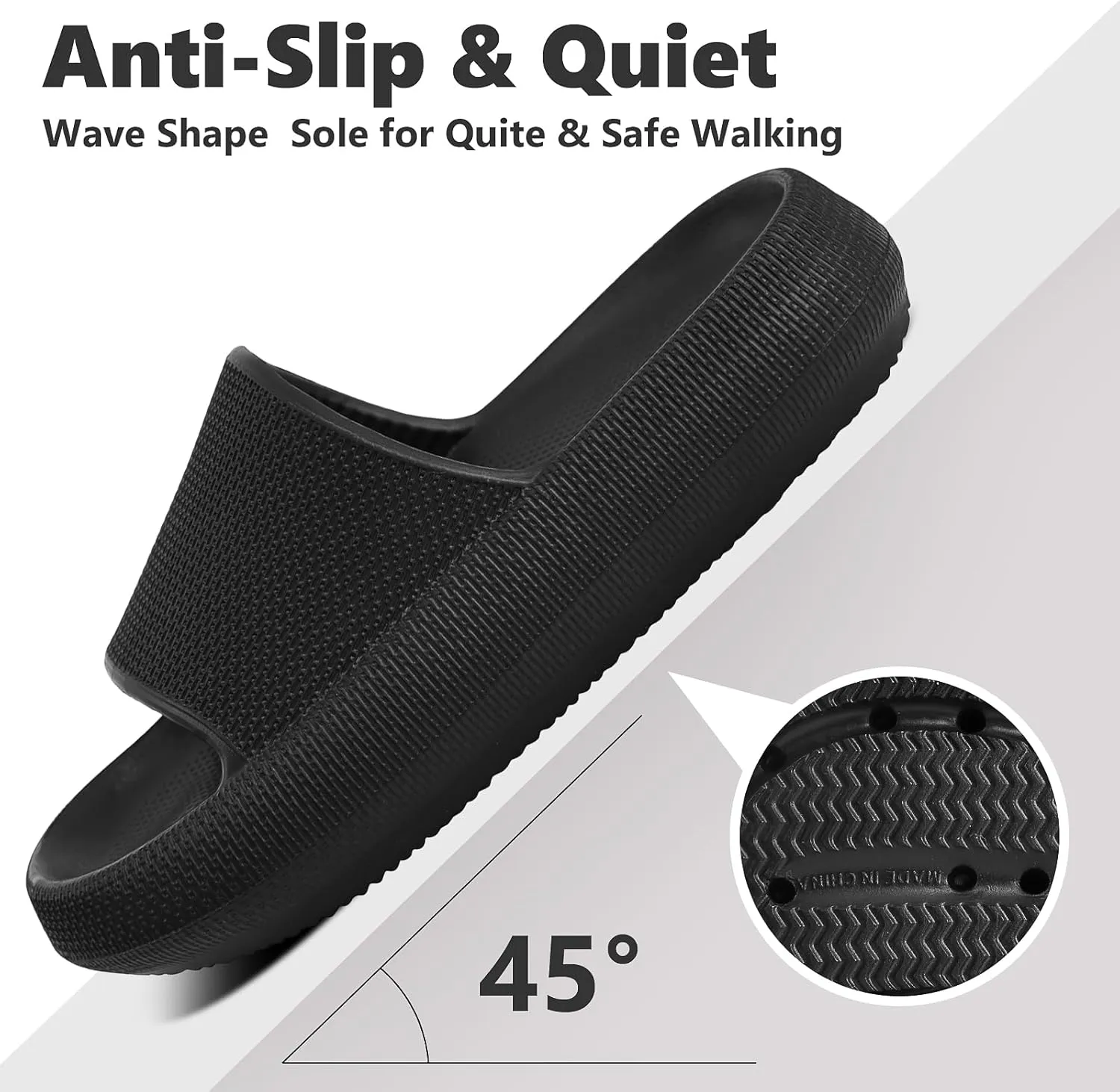FJWYSANGU Kids Cloud Slides丨Boys Girls Bathroom Shower Sandals丨Open Toe Thick Sole Slip on Slippers丨Summer Non-slip Beach Pool Shoes