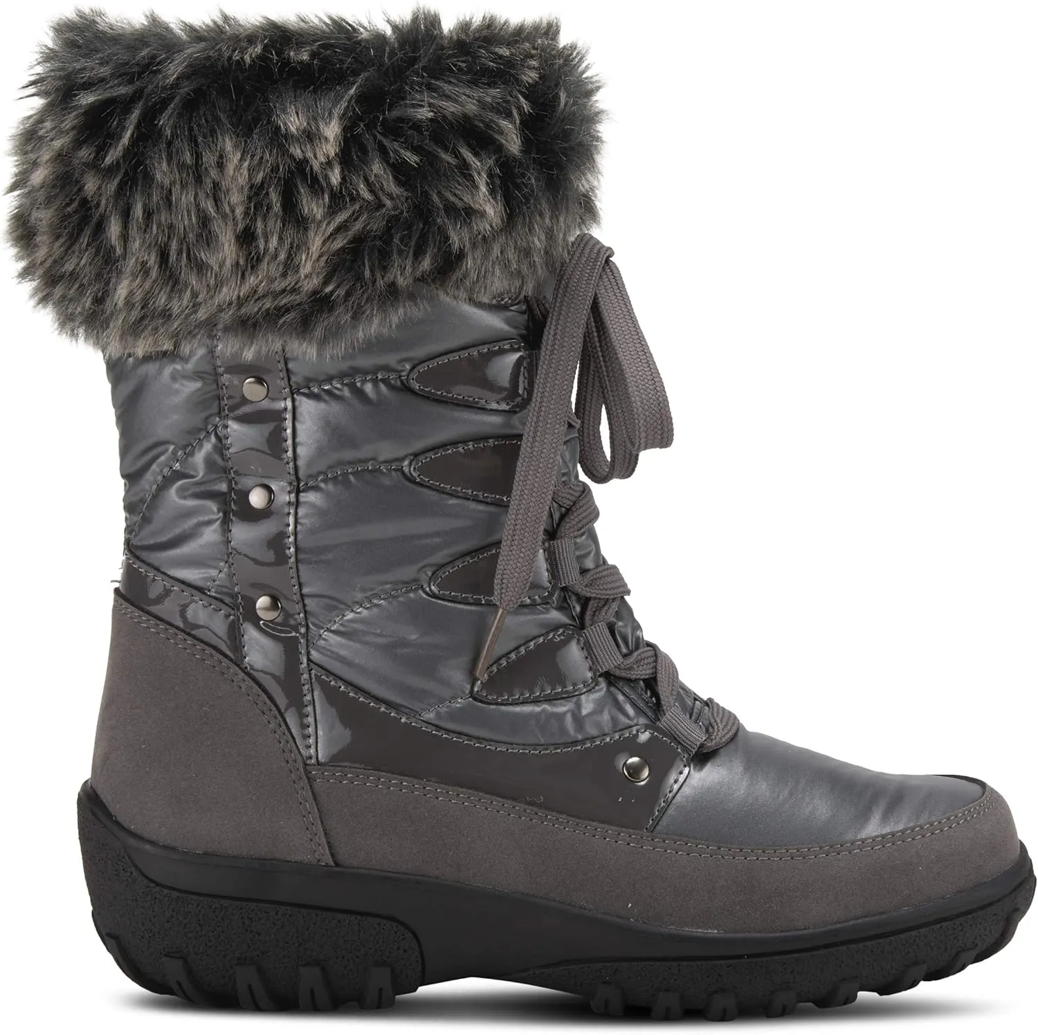 Flexus Spring Step Stormy Boots for Women - Waterproof Women's Snow Boots With Adjustable Lace and Zippers - Faux Fur Winter Boots for Outdoor