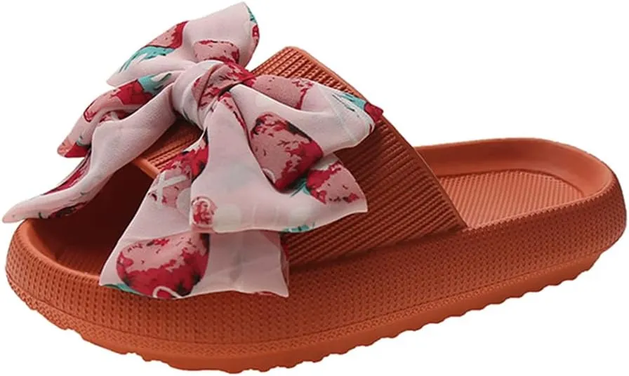 Flower Cloud Sliders for Women Non-Slip Bath Slippers House Quick Drying Slides Pillow Slipper Open Toe Soft Sandals Pink Yellow White Black