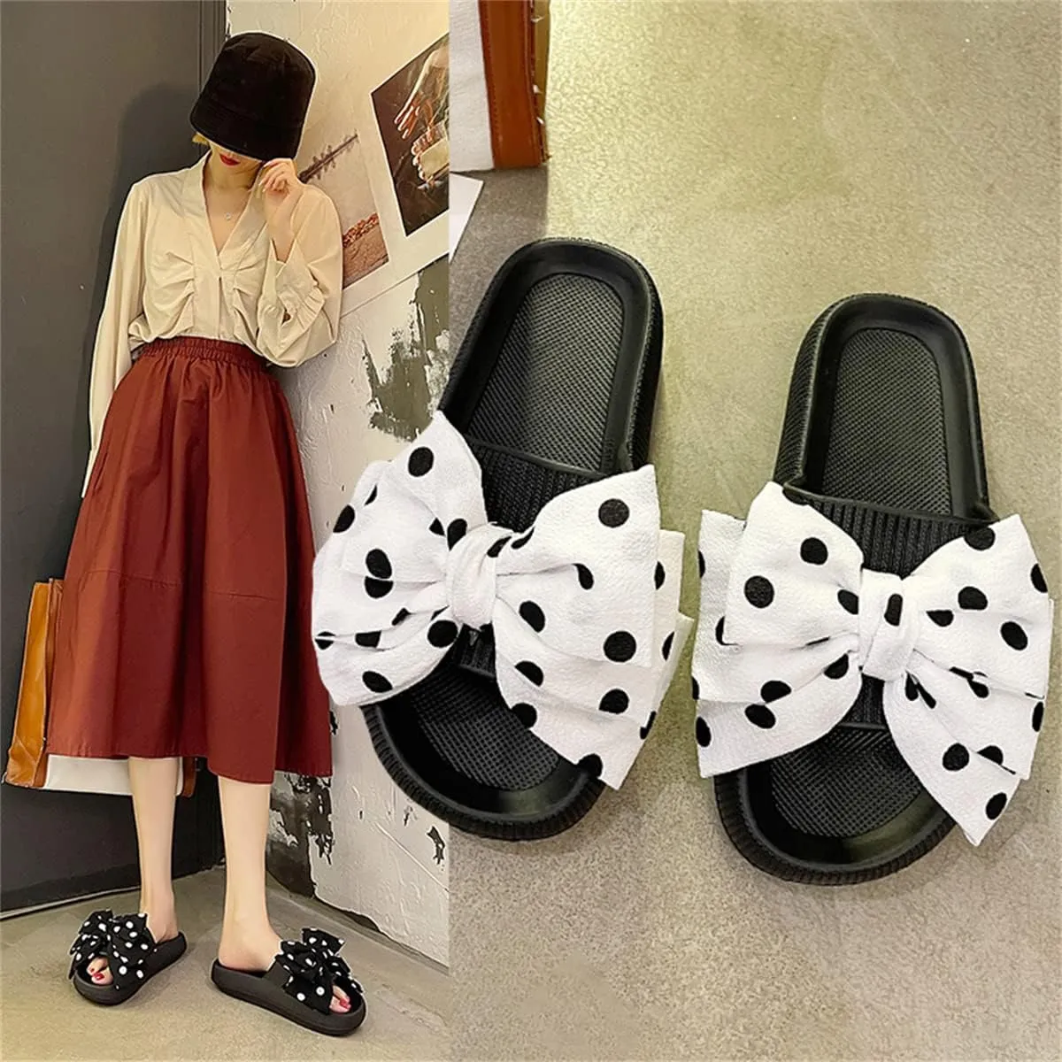 Flower Cloud Sliders for Women Non-Slip Bath Slippers House Quick Drying Slides Pillow Slipper Open Toe Soft Sandals Pink Yellow White Black