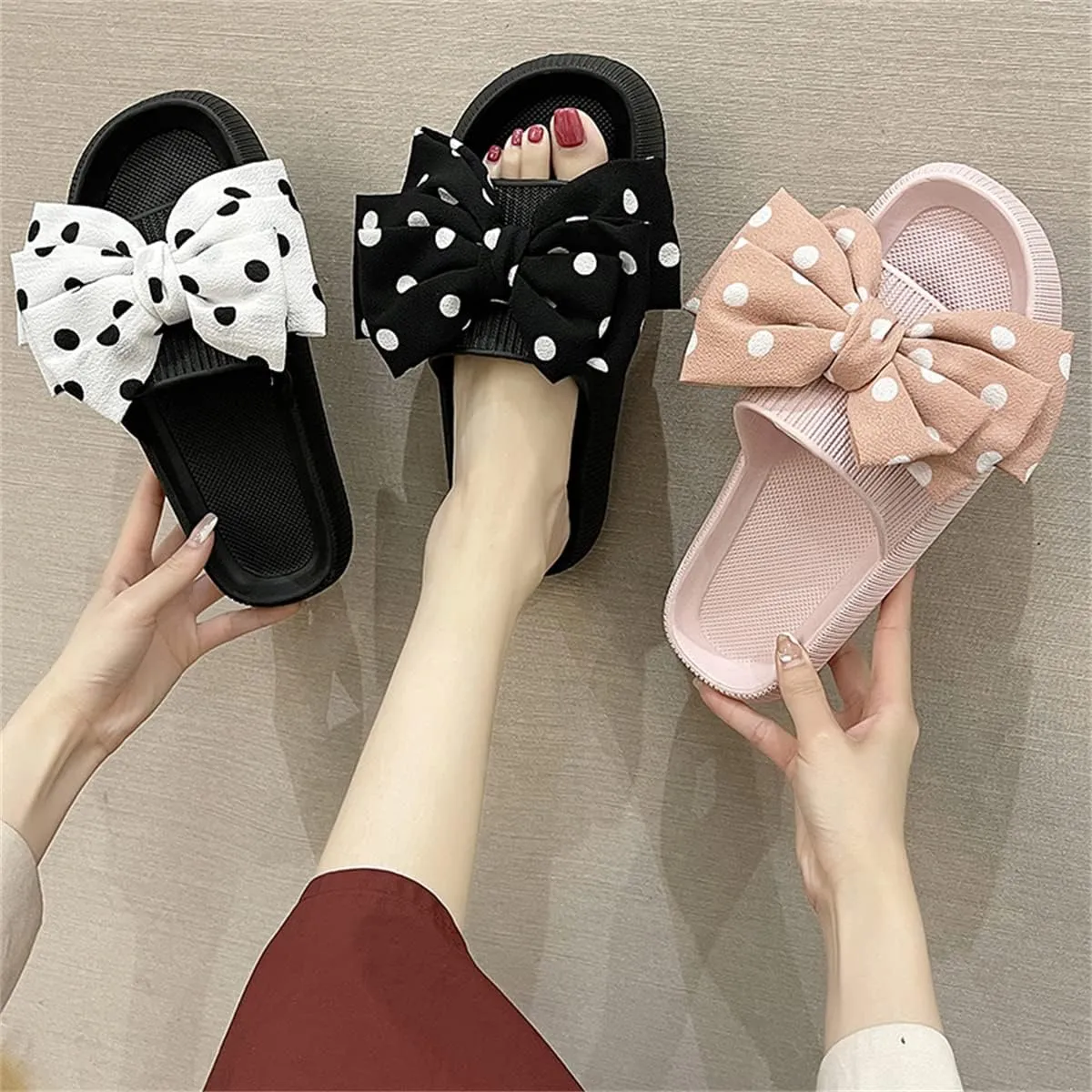 Flower Cloud Sliders for Women Non-Slip Bath Slippers House Quick Drying Slides Pillow Slipper Open Toe Soft Sandals Pink Yellow White Black