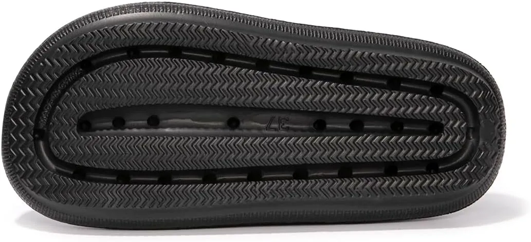 FUNKYMONKEY Unisex EVA Comfort Slides Thick-sole Adjustable Double Buckle Waterproof Pillow Sandals