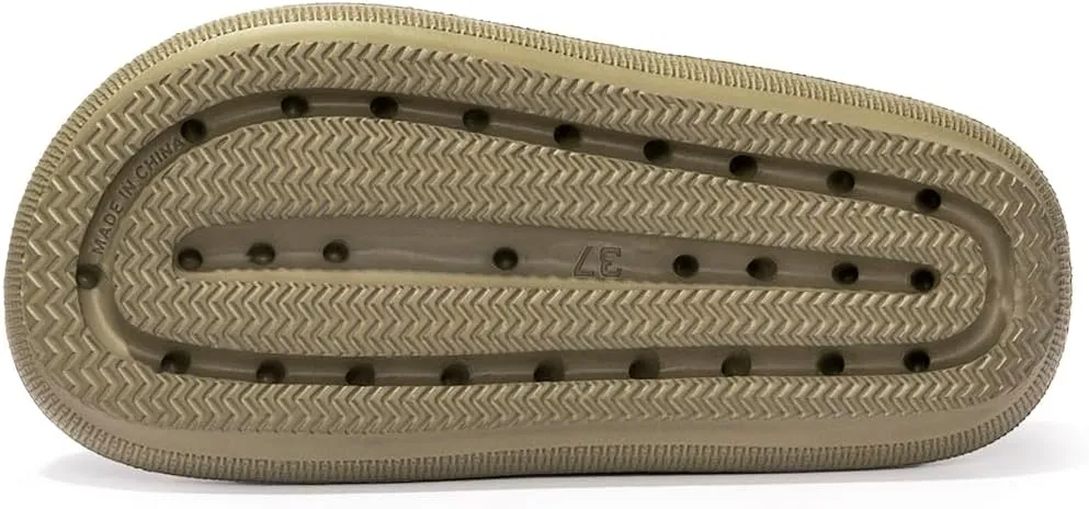 FUNKYMONKEY Unisex EVA Comfort Slides Thick-sole Adjustable Double Buckle Waterproof Pillow Sandals