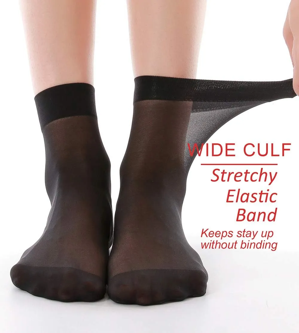 G&Y 12 Pairs Ankle Nylon Socks for Women - 20D Sheer Pantyhose Socks