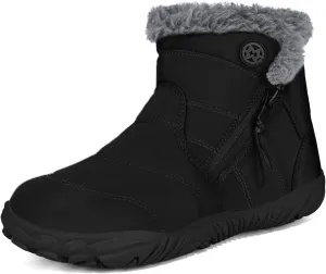Girls Boys Barefoot Boots Shoes | Minimalist Little Kids/Big Kids Waterproof Ankle Winter Snow Boots | Zero Drop Sole | Wide Toe Box | Slip Resistant