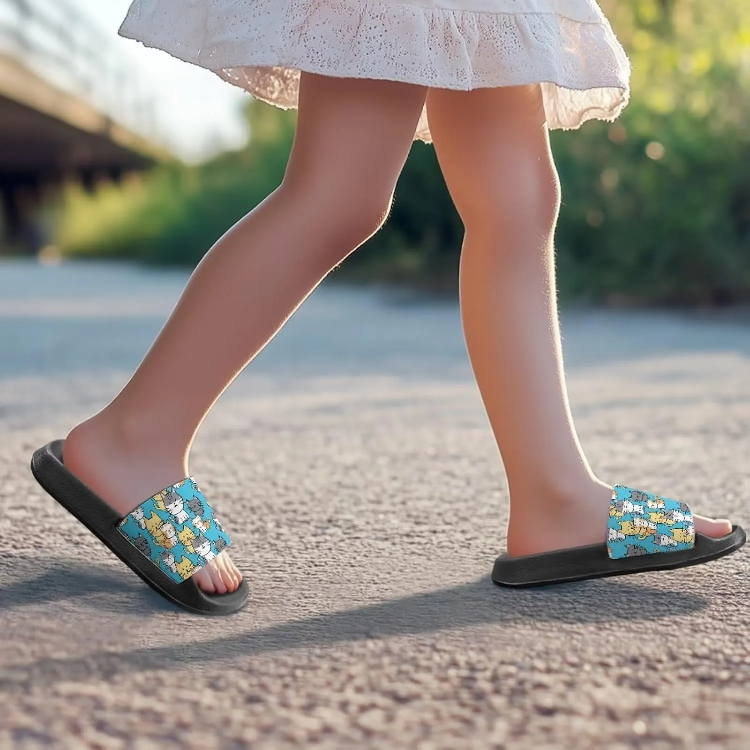Girls Cloud Slides for Kids Cartoon Sandals Unisex Comfortable Non-slip Shower Shoes Thick Sole for Indoor & Outdoor Gifts