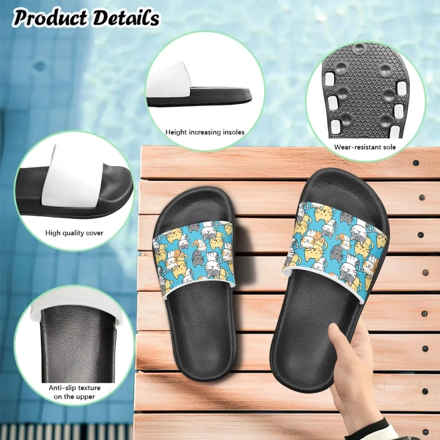 Girls Cloud Slides for Kids Cartoon Sandals Unisex Comfortable Non-slip Shower Shoes Thick Sole for Indoor & Outdoor Gifts