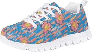 Girls Cute Running Shoes Novelty Graphic Print Lightweight Tennis Sneakers Kids Casual Lace Up Breathable Mesh Shoes