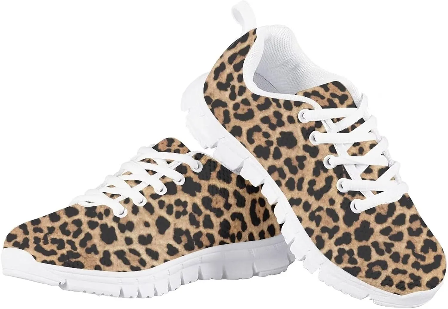 Girls Cute Tennis Shoes Cow Sunflower Leopard Print Casual Kids Sneakrs Lightweight Lace Up Soft School Athletic Running Shoes