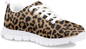 Girls Cute Tennis Shoes Cow Sunflower Leopard Print Casual Kids Sneakrs Lightweight Lace Up Soft School Athletic Running Shoes