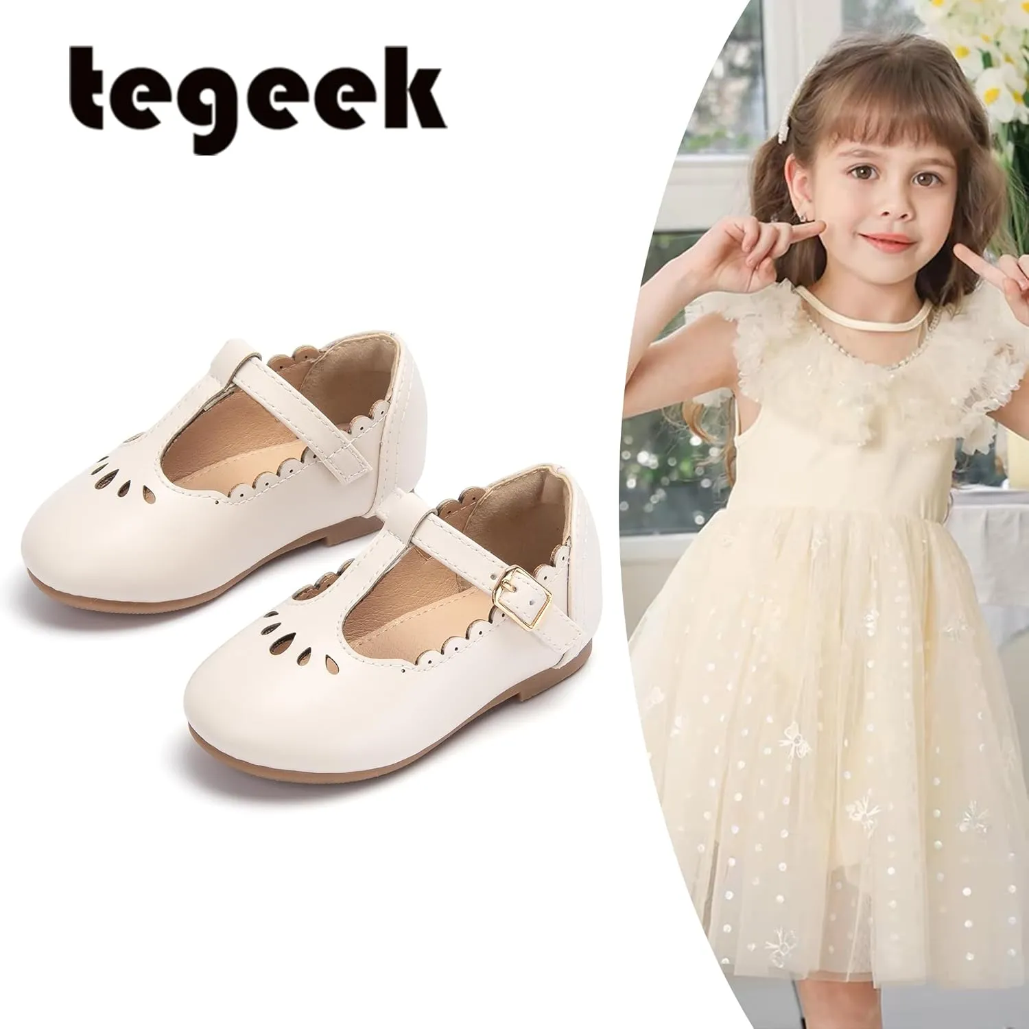 Girls Toddler Little Kid Mary Jane Flats T-Strap School Uniform Dress Shoes