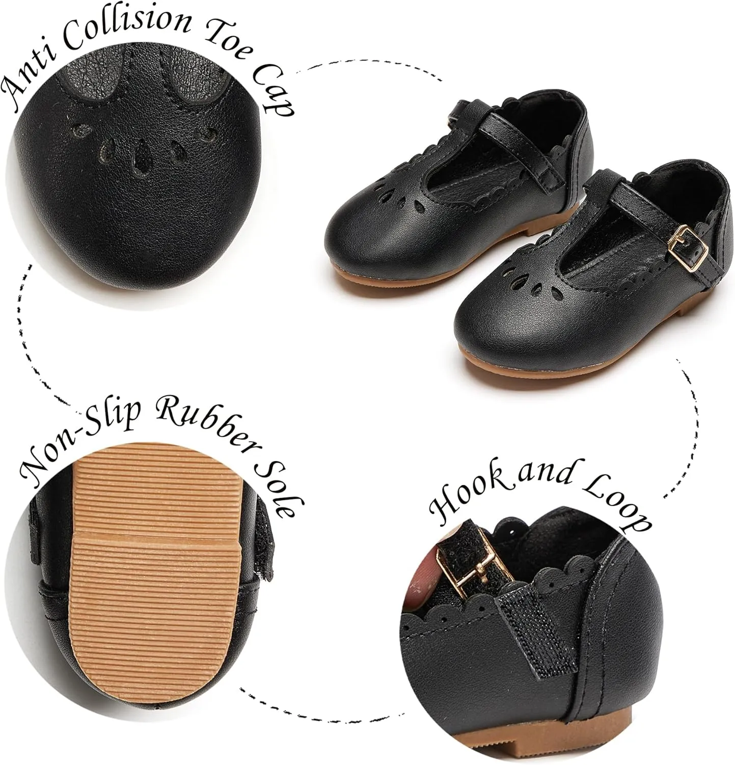 Girls Toddler Little Kid Mary Jane Flats T-Strap School Uniform Dress Shoes