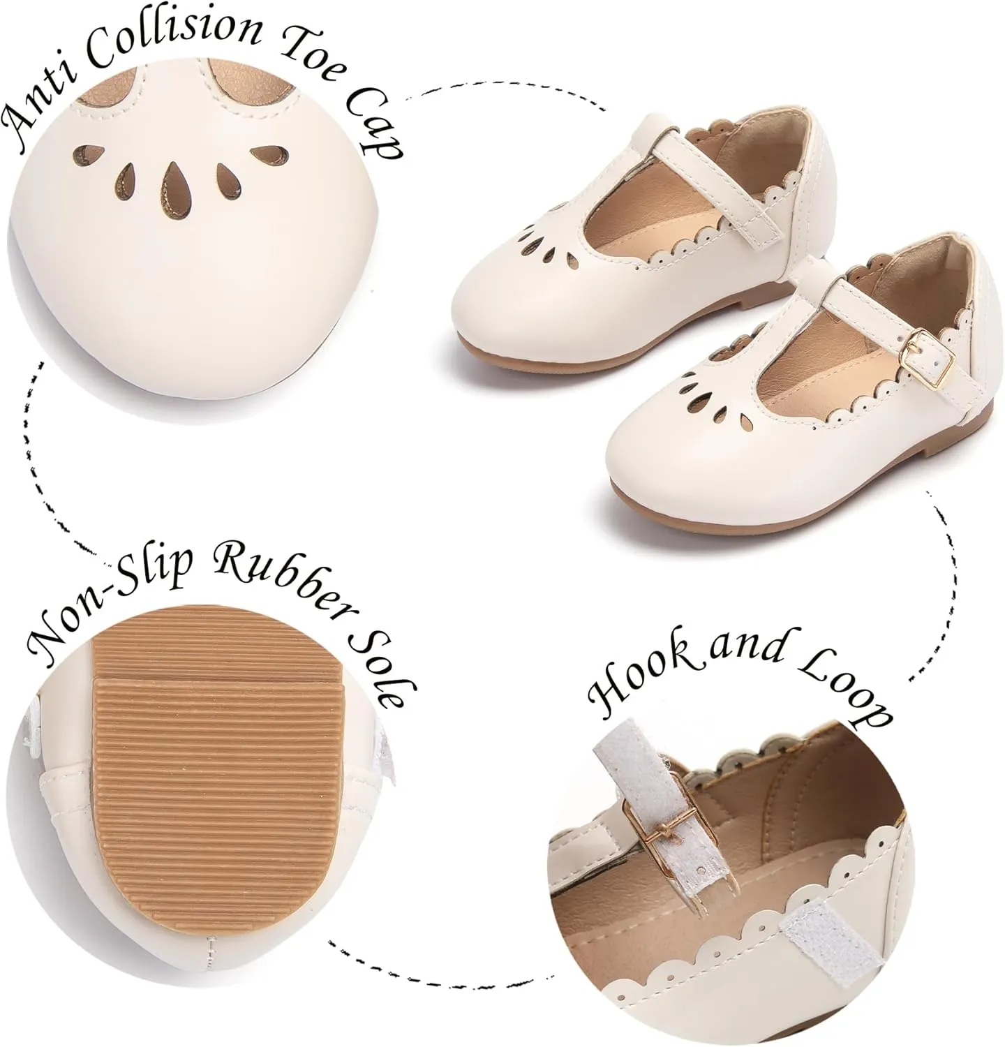 Girls Toddler Little Kid Mary Jane Flats T-Strap School Uniform Dress Shoes
