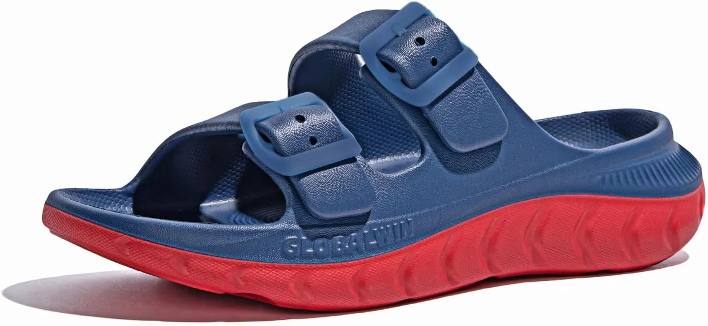 GLOBALWIN Recovery Slides For Women Mia Comfortable Sandals With Arch Support Indoor Outdoor Cloud Slippers Reduce Stress on Feet Lightweight
