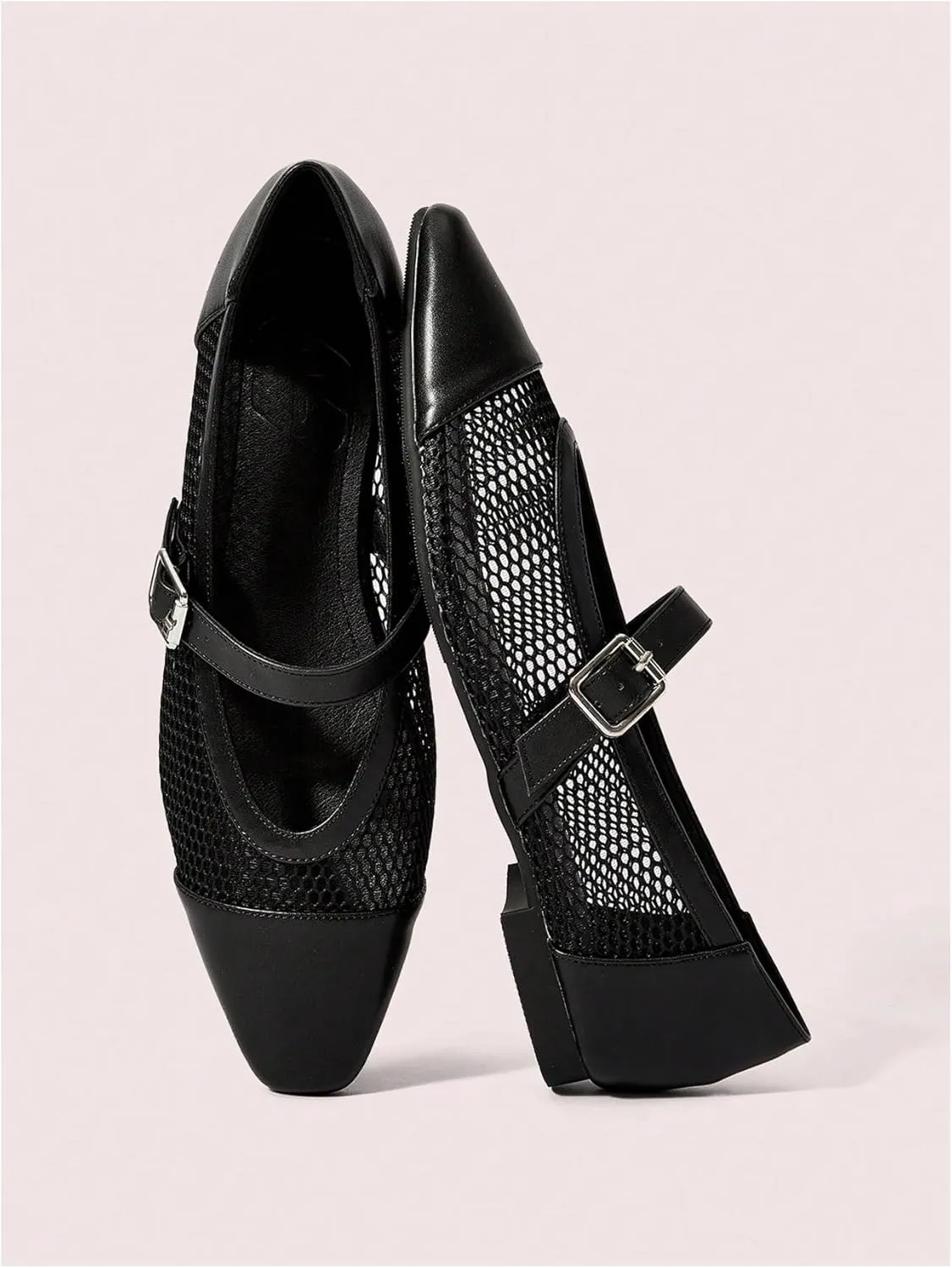 GORGLITTER Women's Mesh Ballet Flats Pointed Toe Causal Daily Flats