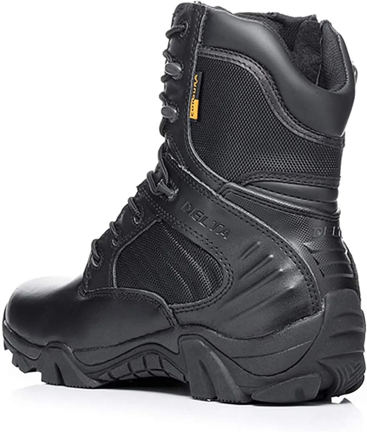 HARGLESMAN Men's Tactical Boots 8 Inches Combat Military Work Desert Leather Boots with Zipper