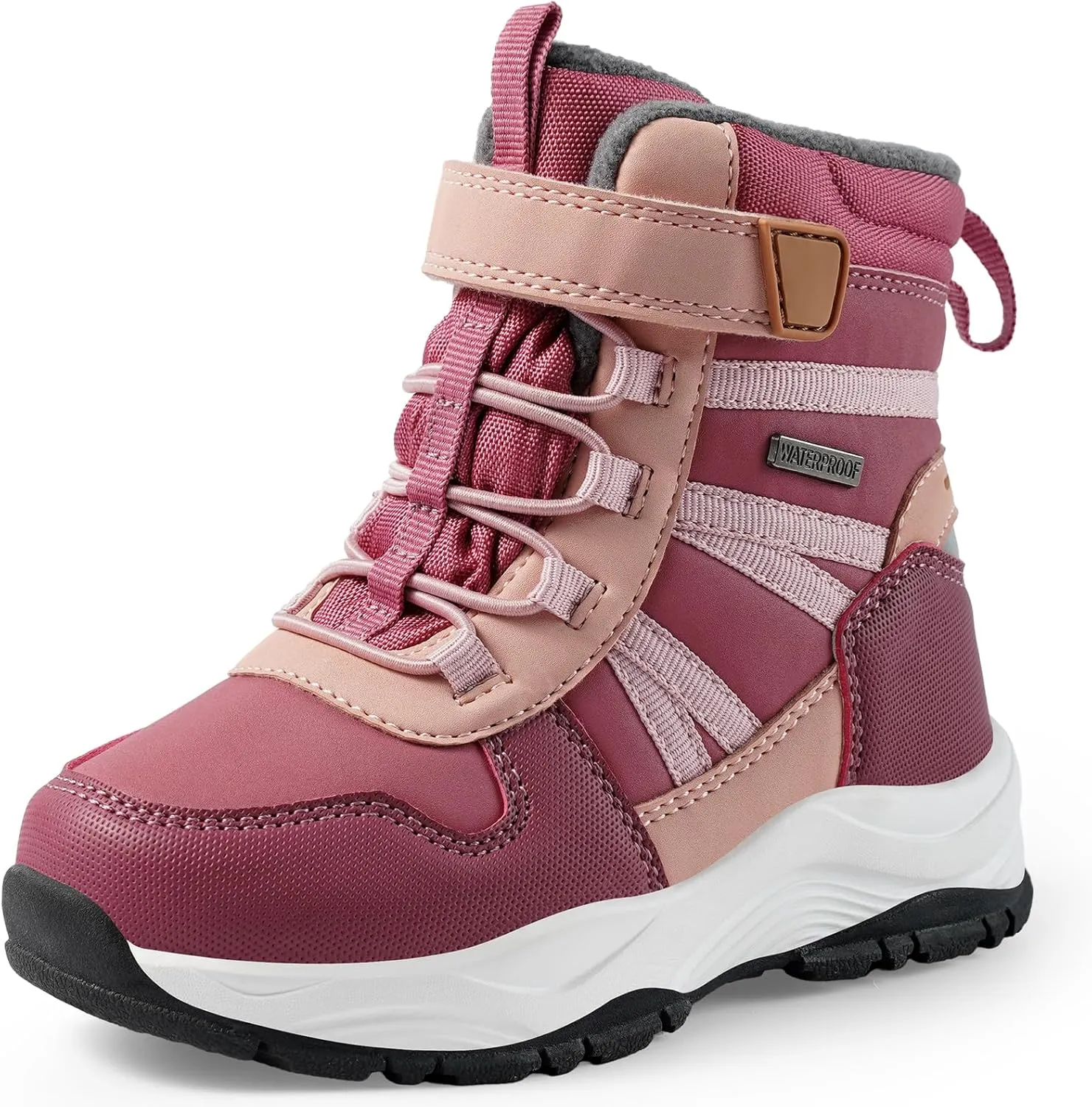 Harvest Land Kids Winter Boots Waterproof Girls Boys Snow Hiking Outdoor Boots Anti Collision Anti-Skid Mid Ankle Adventure Trekking Shoes