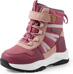Harvest Land Kids Winter Boots Waterproof Girls Boys Snow Hiking Outdoor Boots Anti Collision Anti-Skid Mid Ankle Adventure Trekking Shoes