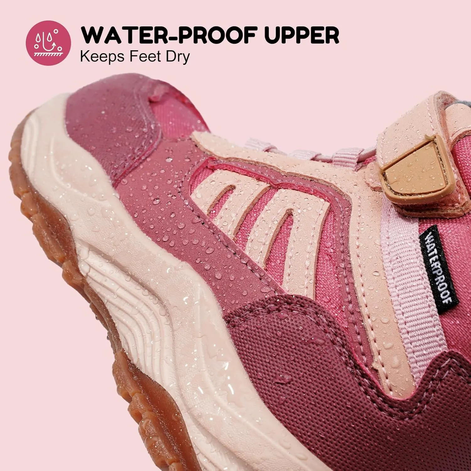 Harvest Land Kids Winter Boots Waterproof Girls Boys Snow Hiking Outdoor Boots Anti Collision Anti-Skid Mid Ankle Adventure Trekking Shoes