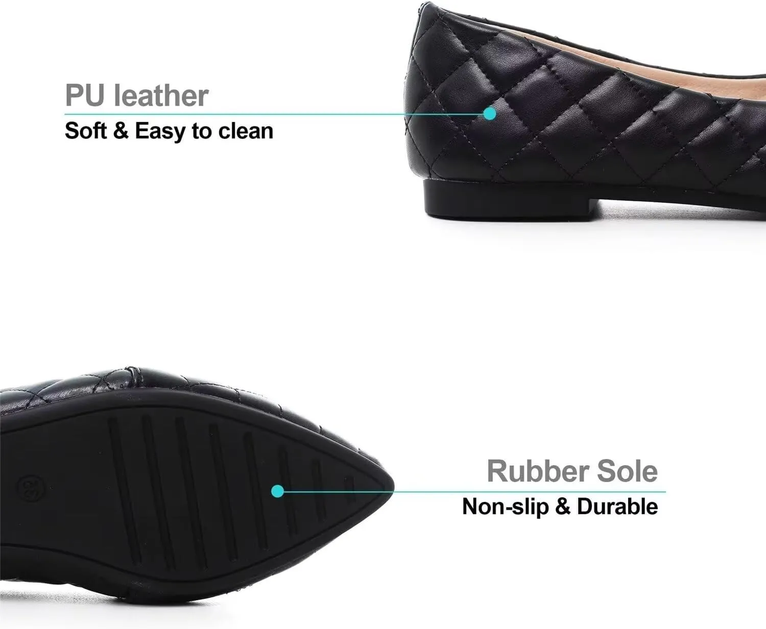 Hee grand Classic Solid Pointed Toe Ballet Flats for Women Lightweight Slip-On Loafers Comfort Walking Flats Suede Dressy Shoes