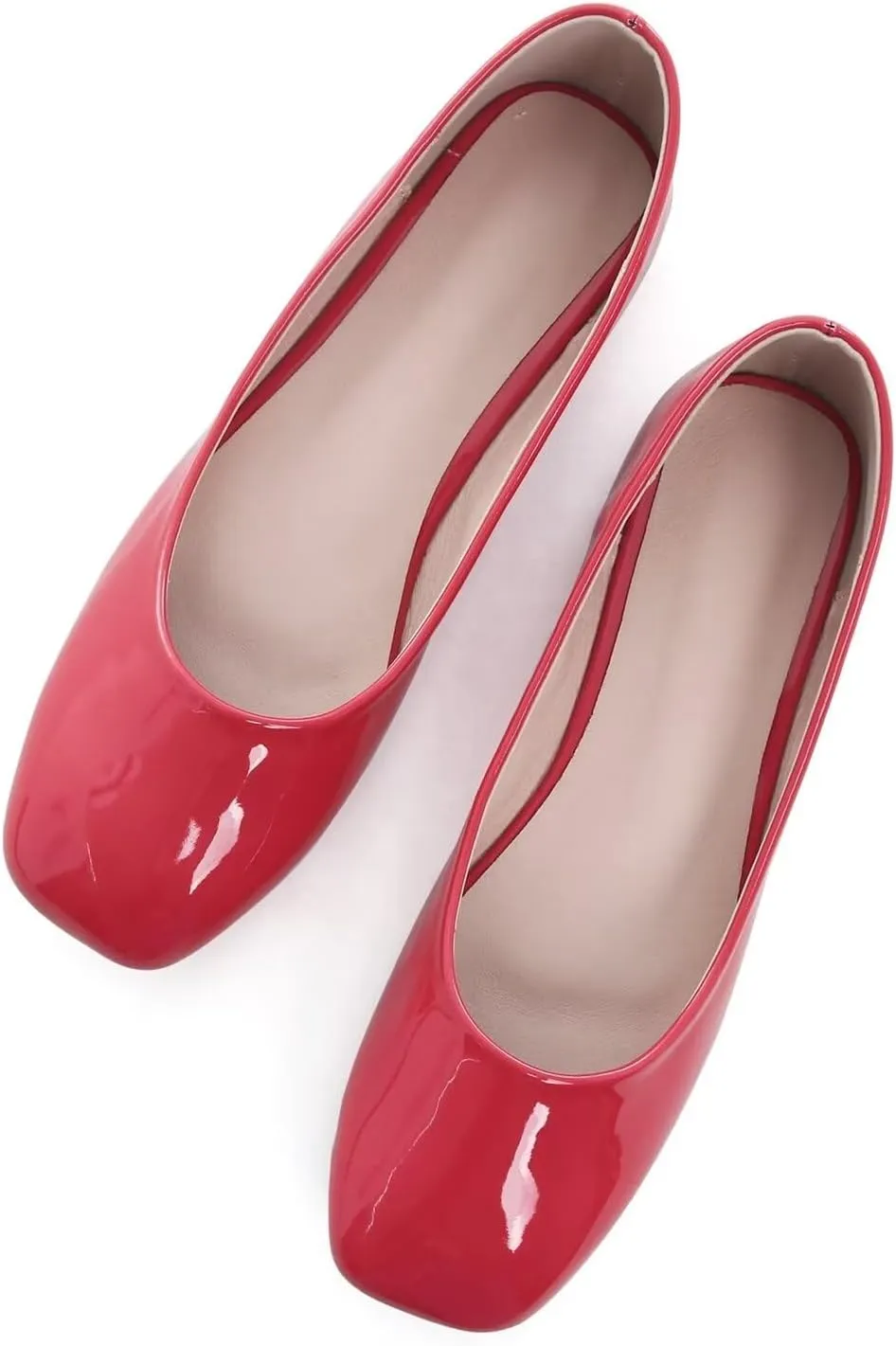 Hee grand Classic Solid Square Toe Ballet Flats for Women Comfort Casual Flats Lightweight Slip on Loafers Suede Dress Shoes