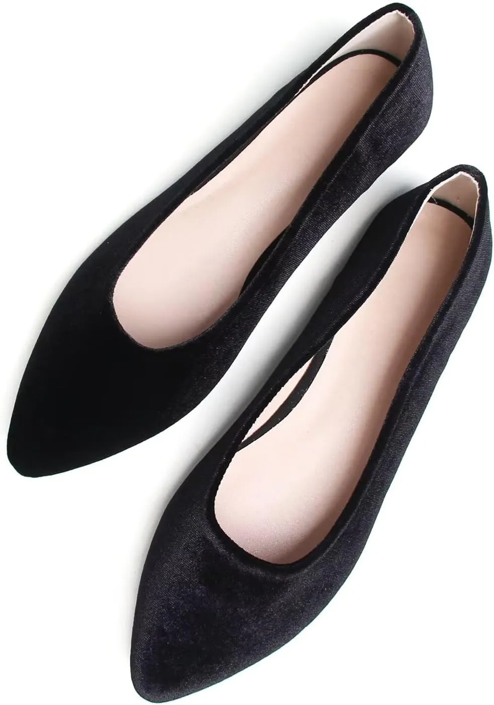 Hee grand Pointed Toe Flats for Women Casual Slip-On Loafers Comfort Work Shoes Velvet Dressy Shoes
