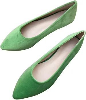 Hee grand Pointed Toe Flats for Women Casual Slip-On Loafers Comfort Work Shoes Velvet Dressy Shoes