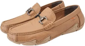 HOOENG Mens Loafers Moccasins Round Toe Shoes Faux Crocodile Print Leather Flexible Anti-Slip Comfortable Classic Slip-ons