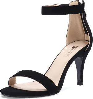 IDIFU Women's 3 Inch Kitten Heels - Dressy Open Toe Heels Ankle Strap Heeled Sandals for Bride Wedding Bridal Shoes On Evening Prom