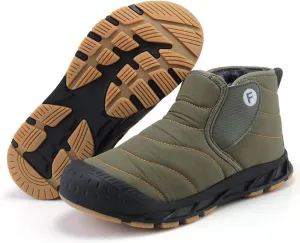 INEELUYI Men Women Winter Boots Outdoor Warm Fur Lined Slip On Sneakers Anti-Slip Waterproof Snow Boots