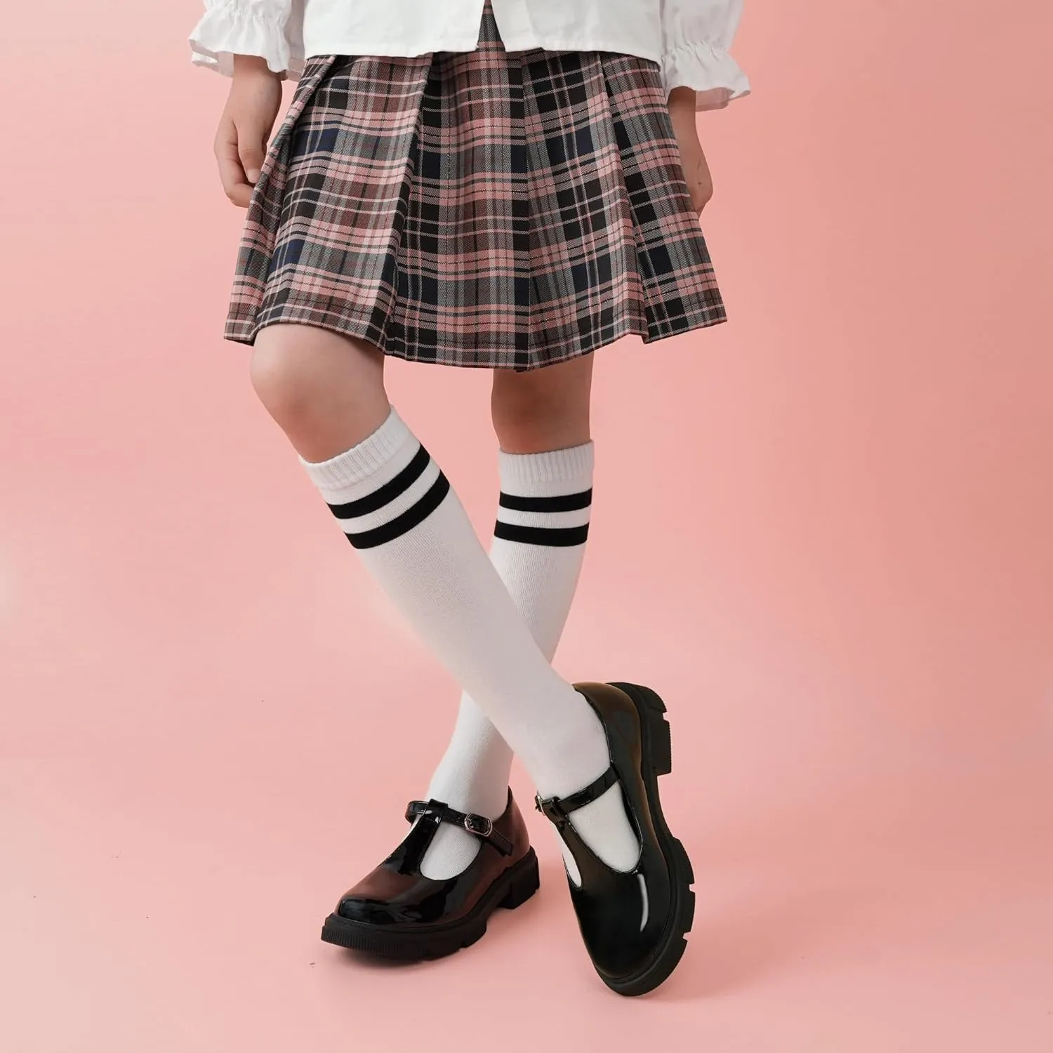 JABASIC Girls School Uniform Dress Shoes T-Strap Mary Jane Flats