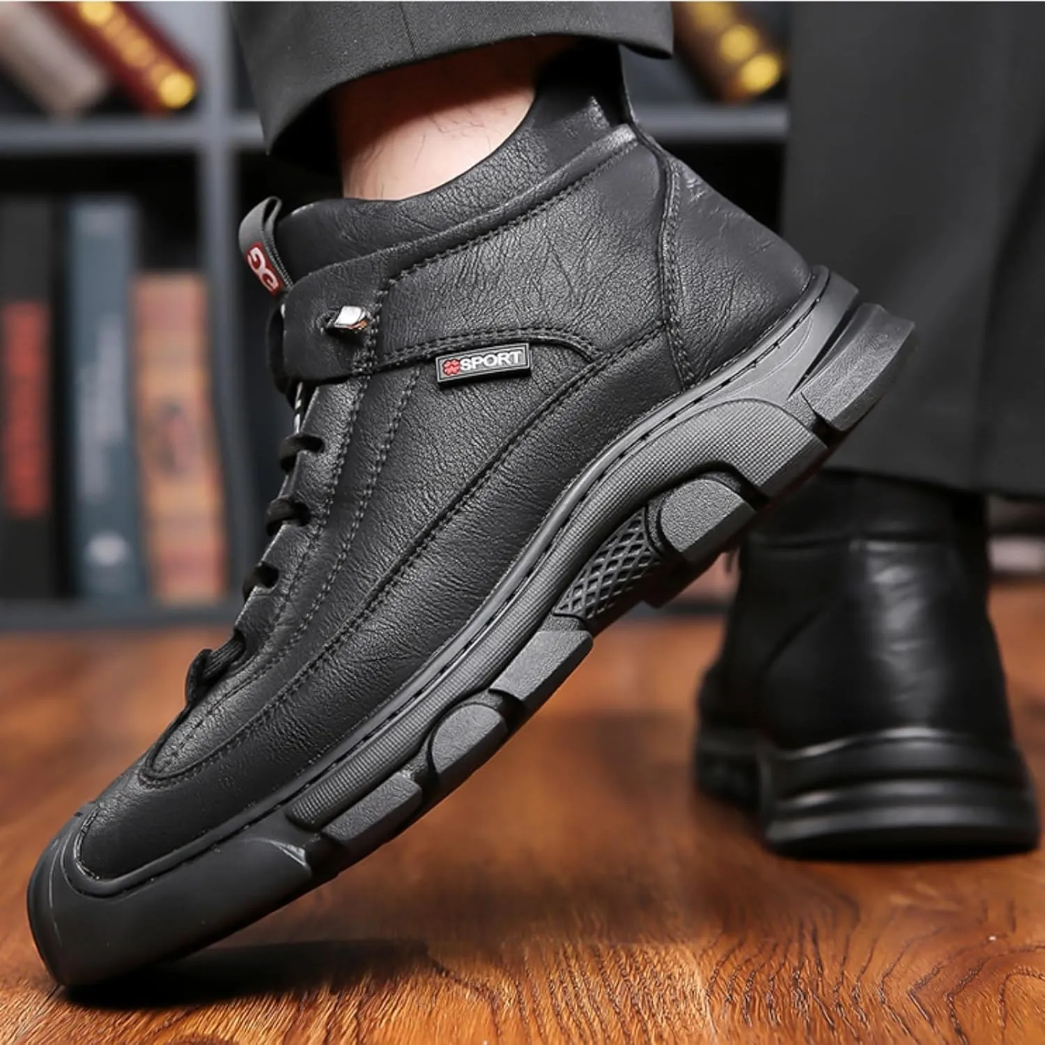Jeef Men's Winter Ortho Shoes Warm Non-Slip Snow Boots Fur Lined Hiking Boot Casual Waterproof Trekking Shoes