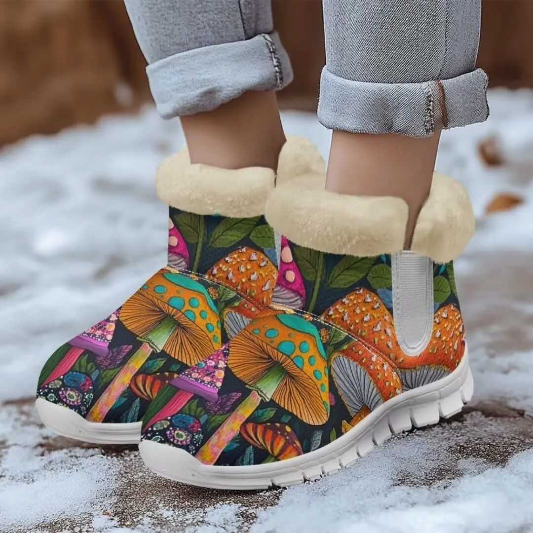 Jeiento Warm Inner Snow Boots for Women Cozy Slip On Winter Ankle Boots Womens Hiking Boots Outdoor Non Slip Outsole Walking Boots